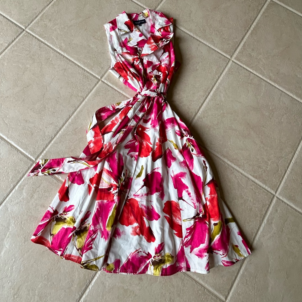 Floral Wrap Dress in Pink and Red, worn once